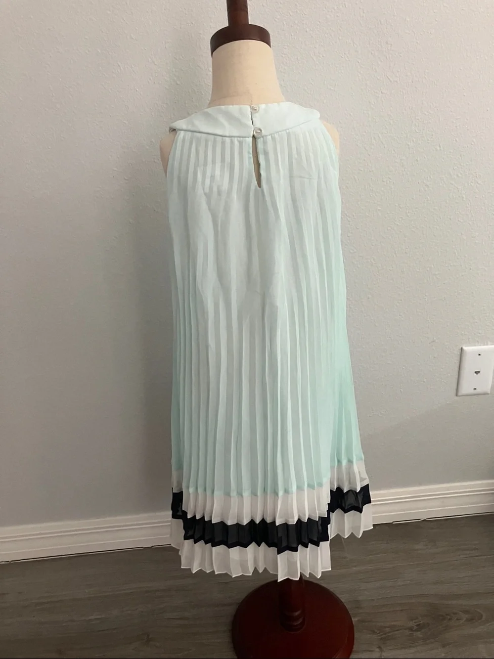 RARE EDITIONS Girls Georgette A Line Pleaded Mint Dress | 6X